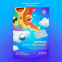 Kostenlose PSD emoji design poster vorlage