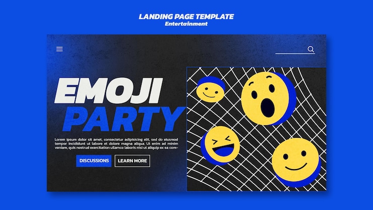 Kostenlose PSD emoji entertainment web-vorlage