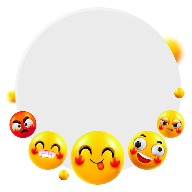Kostenlose PSD emoji-rahmenelement isoliert