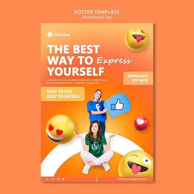 Emoji-Tag-Druckvorlage