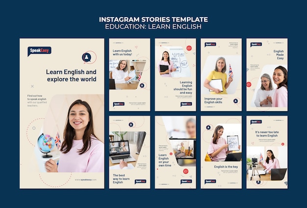 Englisch lernen instagram stories vorlage