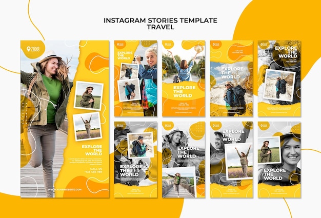 Entdecken Sie die Vorlage für Welt-Instagram-Geschichten