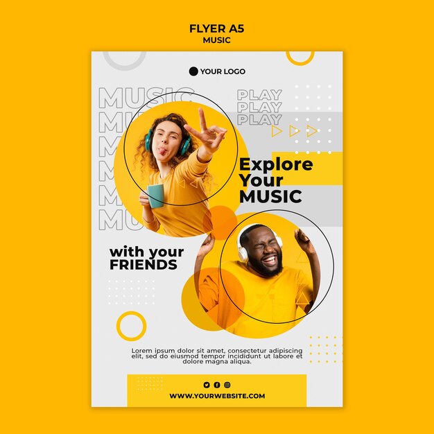 Entdecken Sie Ihre Musik mit der Flyer-Vorlage eines Freundes