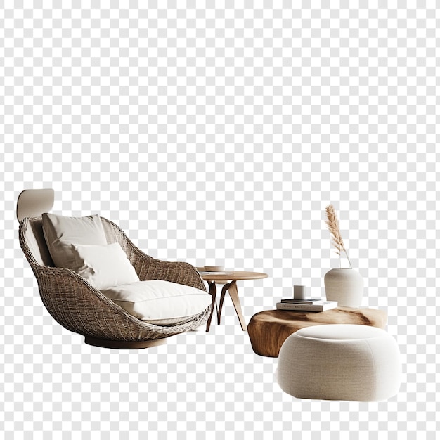 Entspannender Loungestuhl in minimalistischer Innenarchitektur