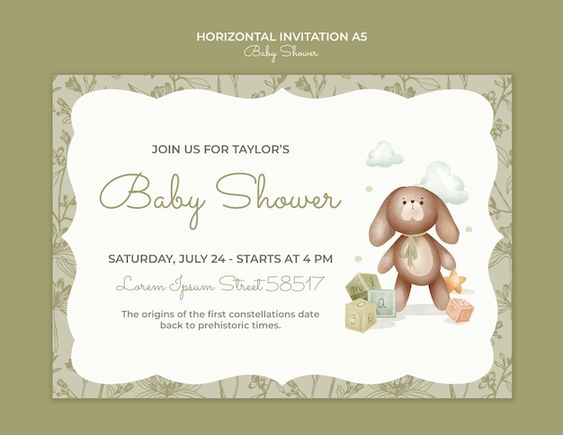 Entwurf der Babyshower-Vorlage