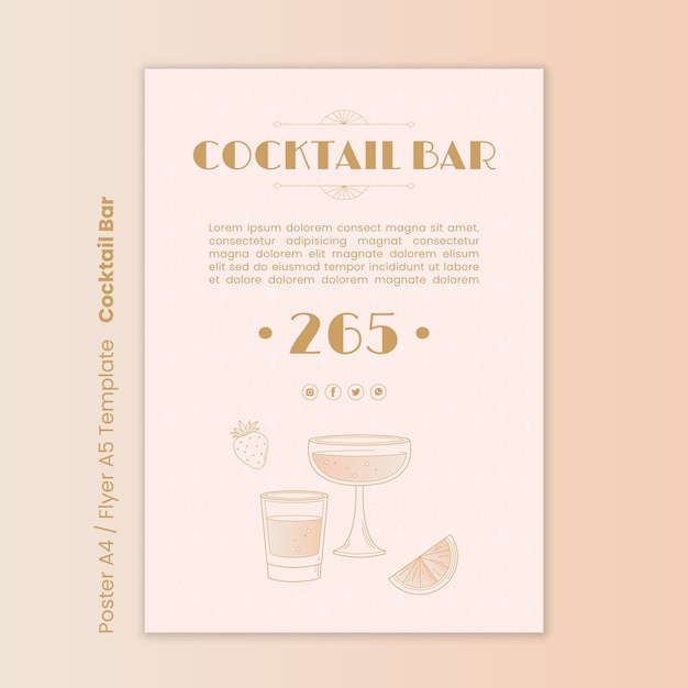 Entwurf der Cocktailbar-Vorlage