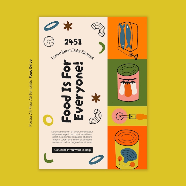 Kostenlose PSD entwurf der food drive-vorlage