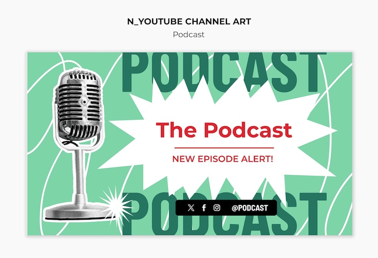 Kostenlose PSD entwurf der podcast-vorlage