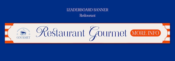 Kostenlose PSD entwurf der vorlage für banner der restaurant-leaderboard