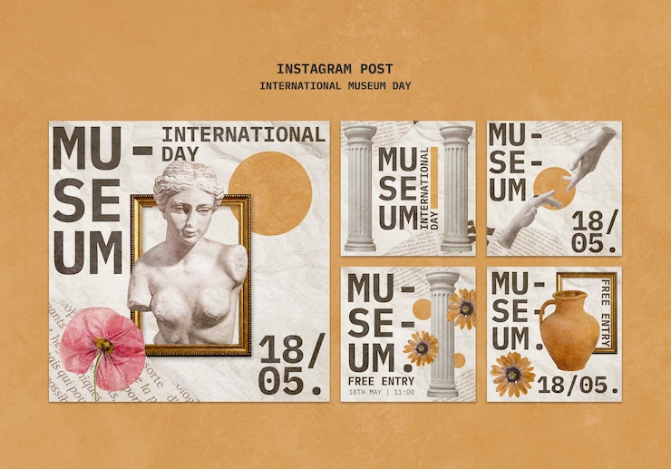 Kostenlose PSD entwurf der vorlage für den internationalen museumstag
