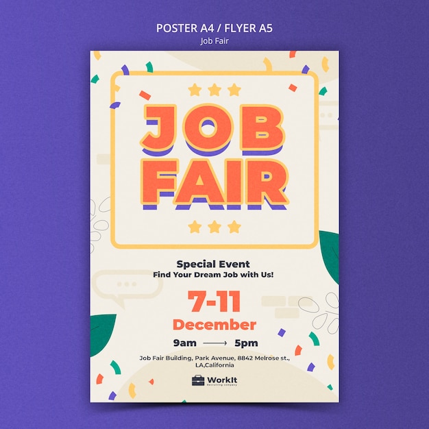 Entwurf der Vorlage für die Jobmesse
