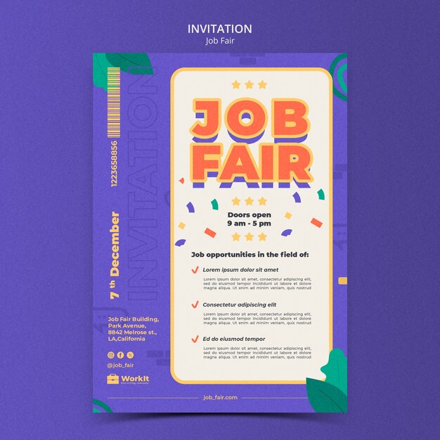 Entwurf der Vorlage für die Jobmesse