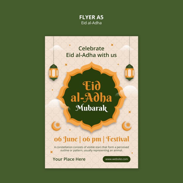 Entwurf der Vorlage für Eid al-adha
