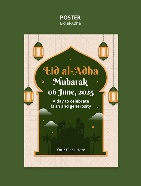 Entwurf der Vorlage für Eid al-adha