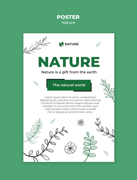 Entwurf der Vorlage für Naturplakate
