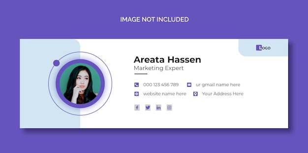 Kostenlose PSD entwurf einer e-mail-signaturvorlage oder vorlage für ein persönliches social-media-cover