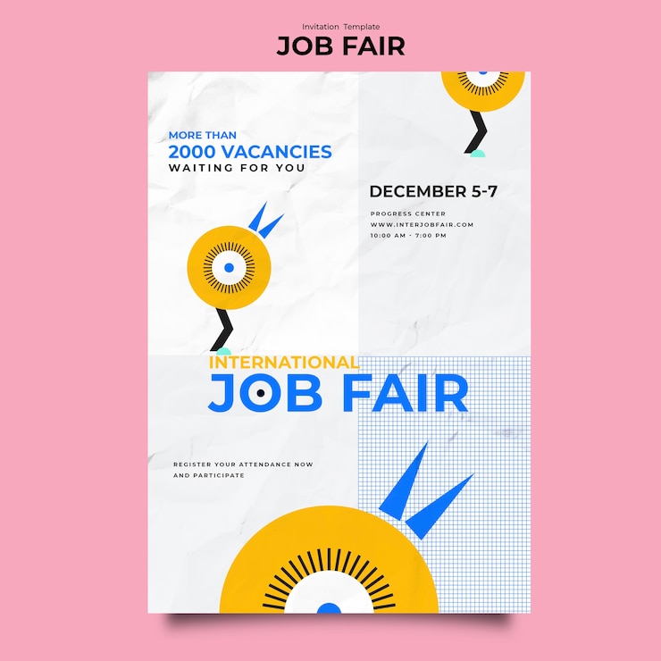Kostenlose PSD entwurf einer jobmesse-vorlage
