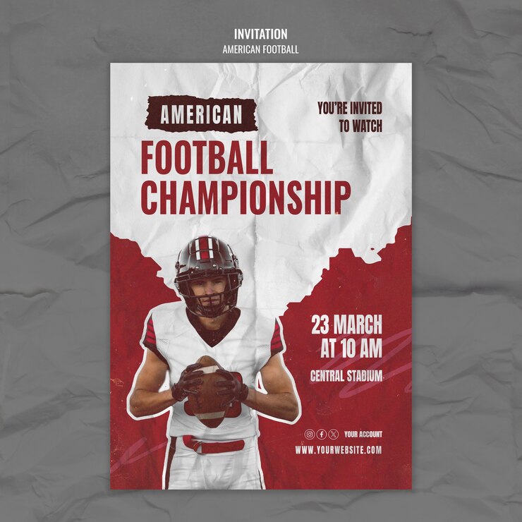 Kostenlose PSD entwurf einer vorlage für die american football championship