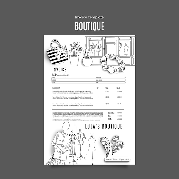 Entwurf von Boutique-Vorlagen