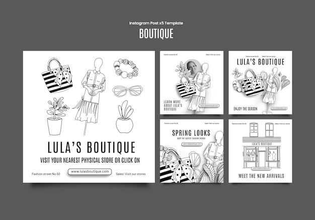 Entwurf von Boutique-Vorlagen