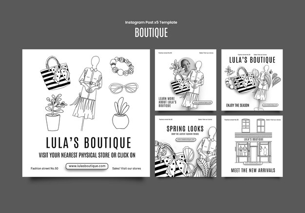 Entwurf von Boutique-Vorlagen