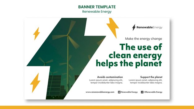 Entwurfsvorlage für ein Banner für erneuerbare Energien