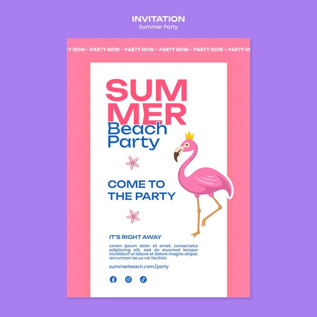 Entwurfsvorlage für Sommerpartys