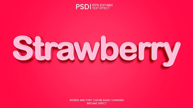 Kostenlose PSD erdbeer-3d-texteffekt