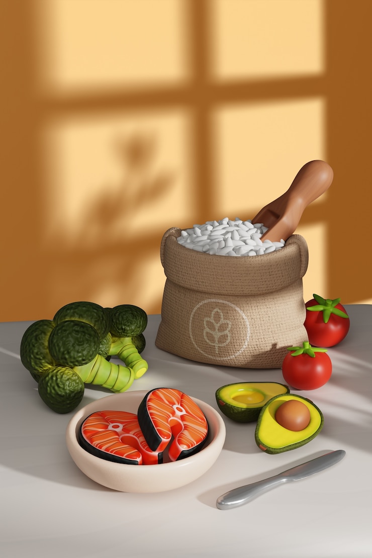 Kostenlose PSD ernährungs-still-life-illustration