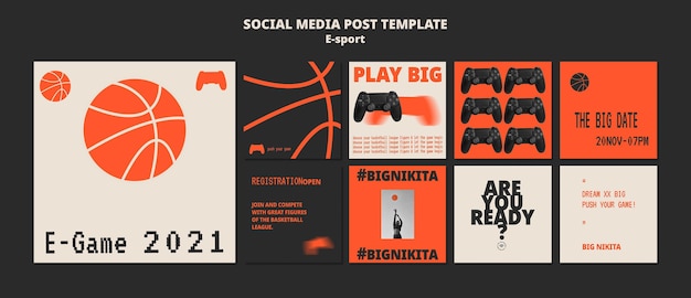 Esport social media post template-design