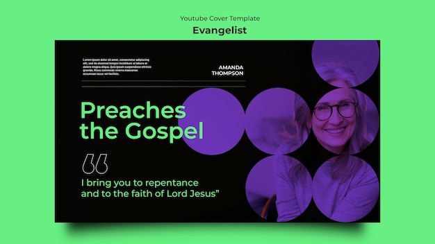 Evangelist YouTube Thumbnail-Vorlagendesign