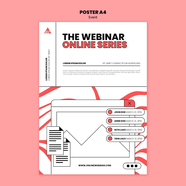 Kostenlose PSD event online webinar poster vorlage