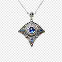 Kostenlose PSD evil eye necklace isoliert auf durchsichtigem hintergrund