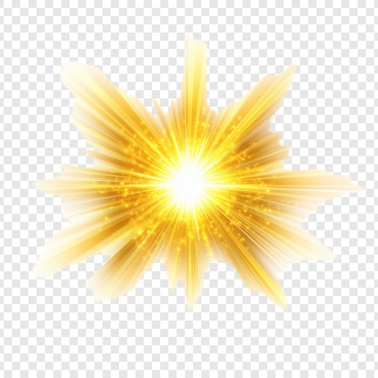 Kostenlose PSD explosion des goldenen lichts ein strahlender ausbruch von energie und brillanz
