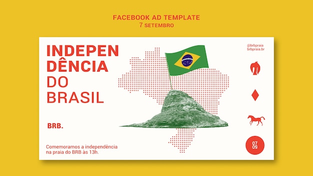 Facebook-anzeigendesign zum unabhängigkeitstag brasiliens