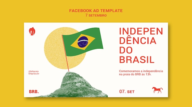 Kostenlose PSD facebook-anzeigendesign zum unabhängigkeitstag brasiliens