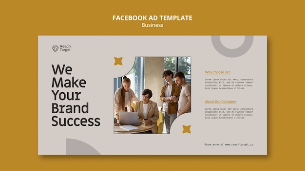 Kostenlose PSD facebook-anzeigenvorlage für unternehmen im flachen design