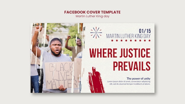 Kostenlose PSD facebook-cover des martin luther king-tages