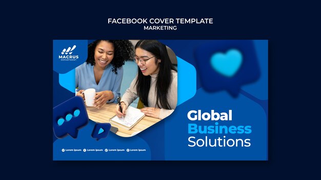 Facebook-Cover-Designvorlage für Verlaufsmarketing