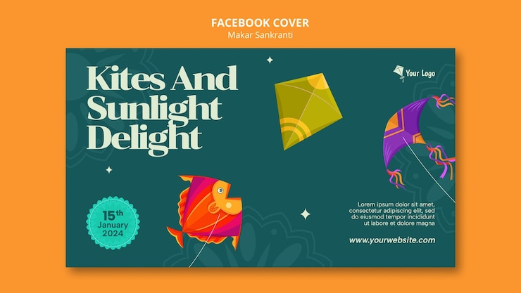 Kostenlose PSD facebook-cover für die feier von makar sankranti