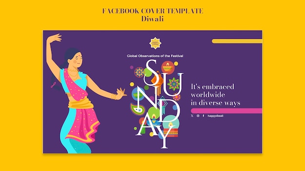 Facebook-cover-vorlage für die diwali-feier