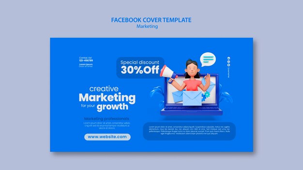 Facebook-Cover-Vorlage für Marketingkonzepte