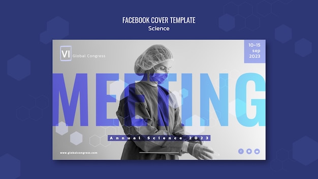 Kostenlose PSD facebook-cover-vorlage für wissenschaftsforschung