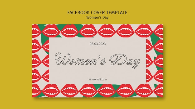 Facebook-Cover zum Frauentag im flachen Design