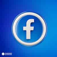 Kostenlose PSD facebook-logo 3d-social-media-symbol isoliert