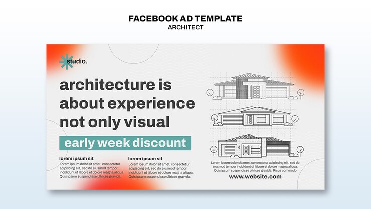 Kostenlose PSD facebook-vorlage für architekturprojekte