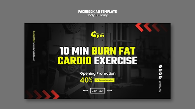 Facebook-Vorlage für Bodybuilding-Training