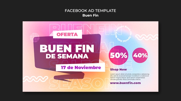 Facebook-vorlage für buen-fin-events