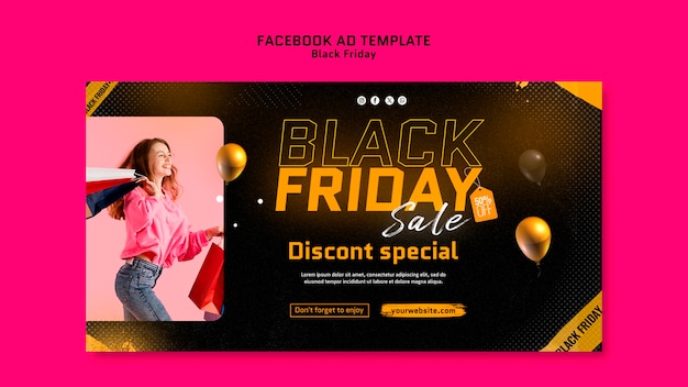 Kostenlose PSD facebook-vorlage für den black friday-verkauf