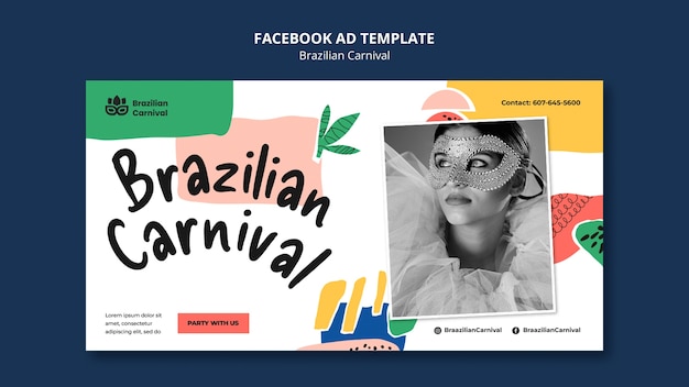 Kostenlose PSD facebook-vorlage für den brasilianischen karneval